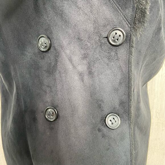 K-DASH by Kardashian Faux Fur Vest Black Double Breasted Neutral Casual Size 1X - Picture 5 of 9